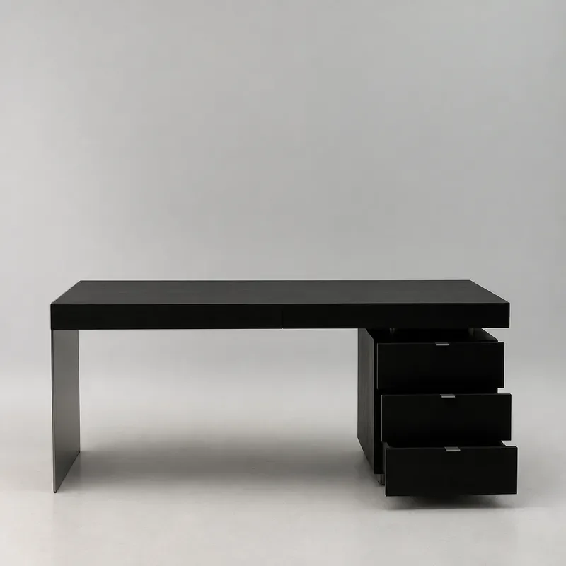 Modern Simple Black Metal Storage Desk Creative High End Writing Workbench for Home Office Study