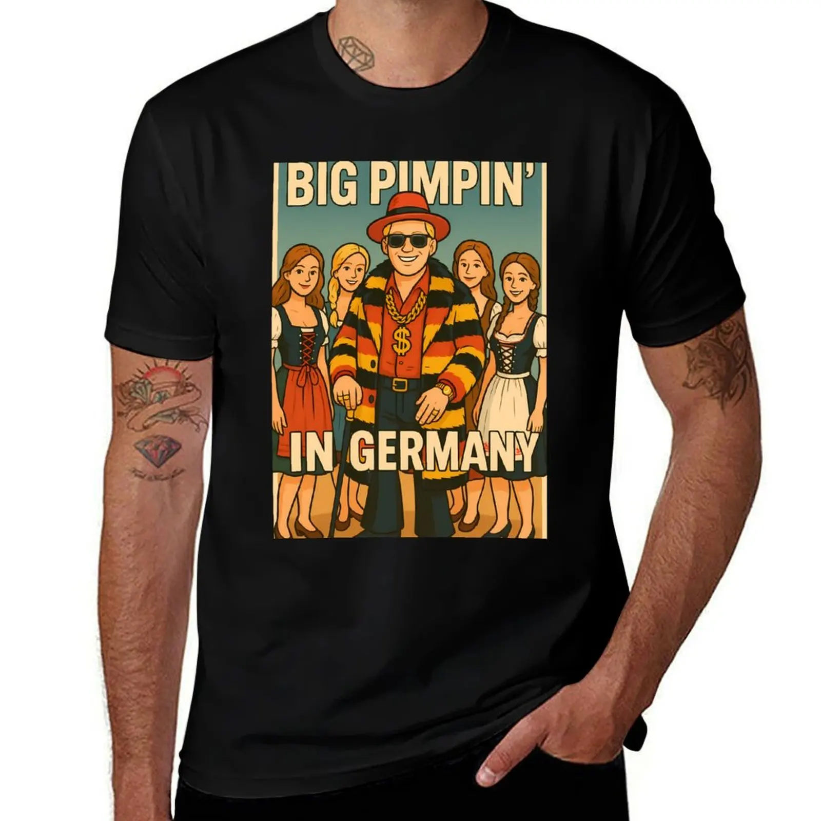 

Big Pimpin’ in Germany – Cartoon Style T-Shirt funny gifts Funny t-shirts Man t-shirt summer tops clothing for men