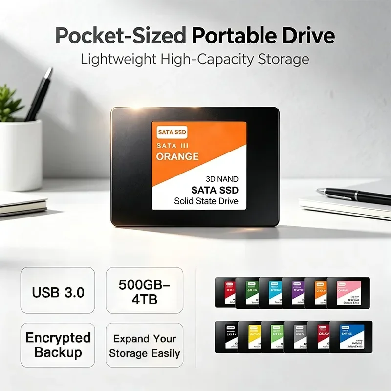 SATA III Hard Drive SSD Large Storage Capacity Hard Drive Disk 4TB 2TB 1TB Internal Solid State Drive for Laptop Capacity Secure