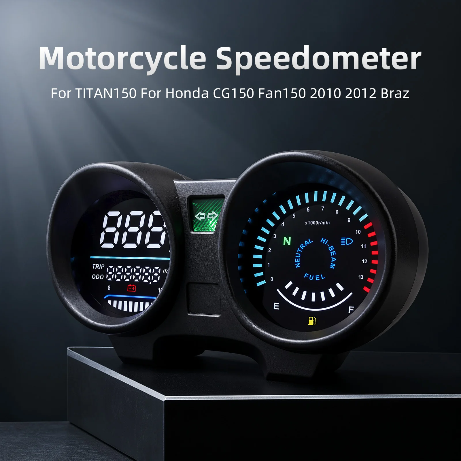For Brazil TITAN 150 Honda CG150 Fan150 2010 2012 Motorcycle Electronic Dashboard Led Digital Speedometer Green Rpm Speed Mete