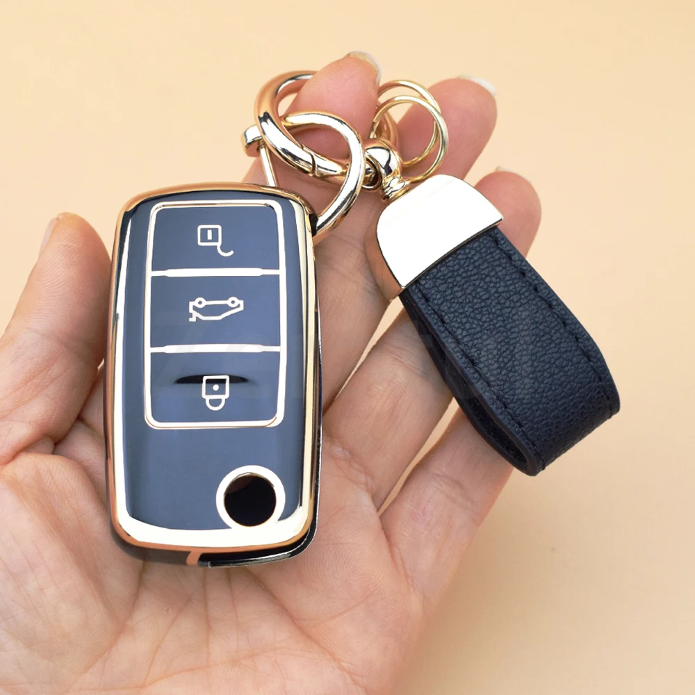 شل لشركة فولكس فاجن فولكس فاجن بولو تيجوان باسات B5 B6 B7 جولف 4 5 6 MK6 جيتا لافيدا لسكودا اوكتافيا السيارات تيجوان حافظة مفاتيح السيارة #4