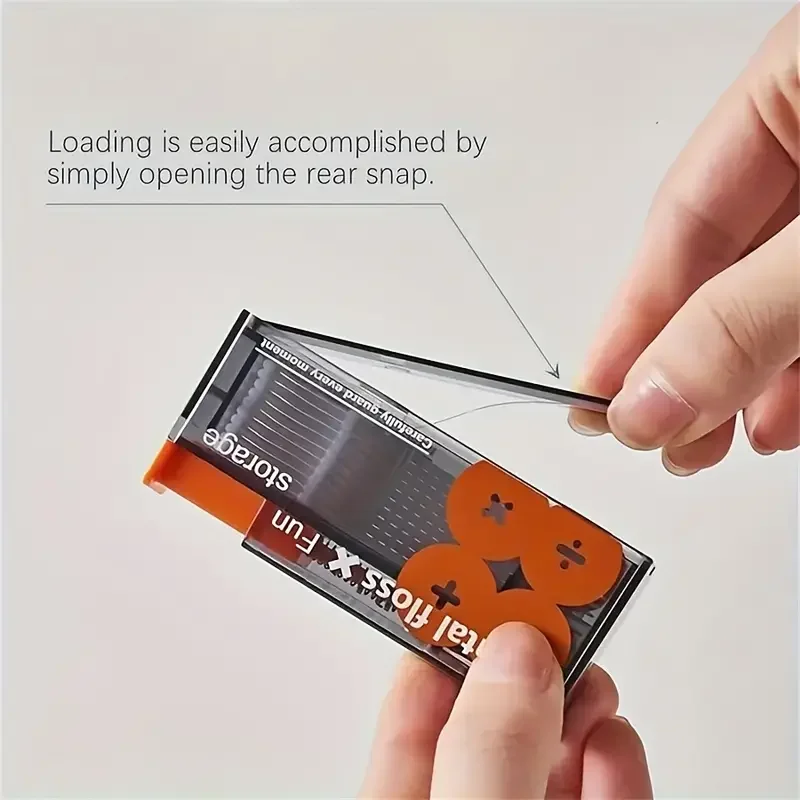 10Pcs Mecha Wind Mirror Portable Floss Box Auto Pop Up 10pcs Mini Transparent Floss Stick Storage Box Oral Care Floss Organizer