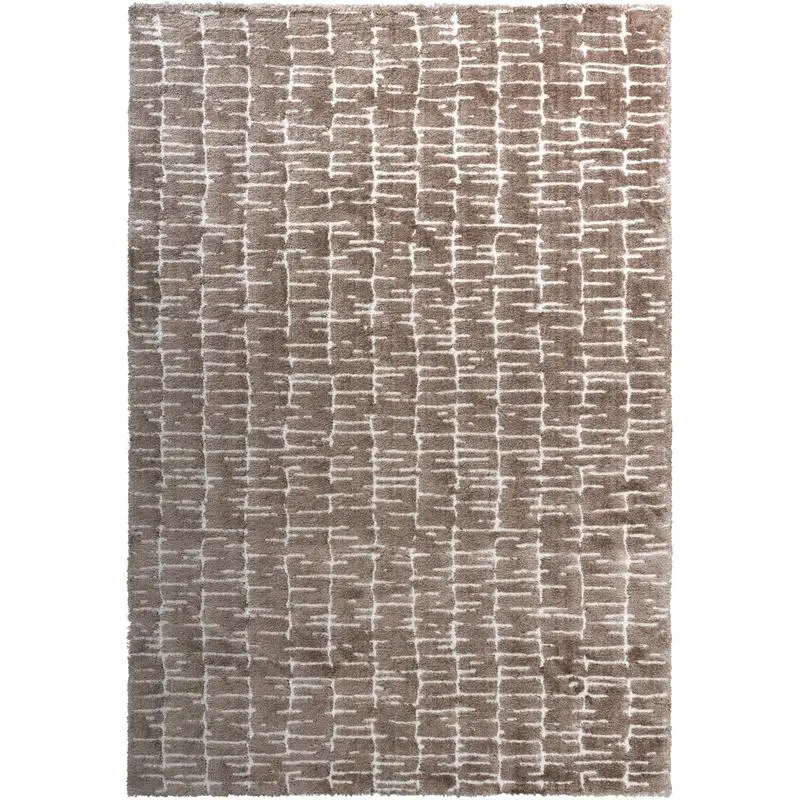 

Genoa Brown and Ivory Recycled Polyester Area Rug, Eco-Friendly Design for Living Room and Bedroom, Soft and Durable Floor