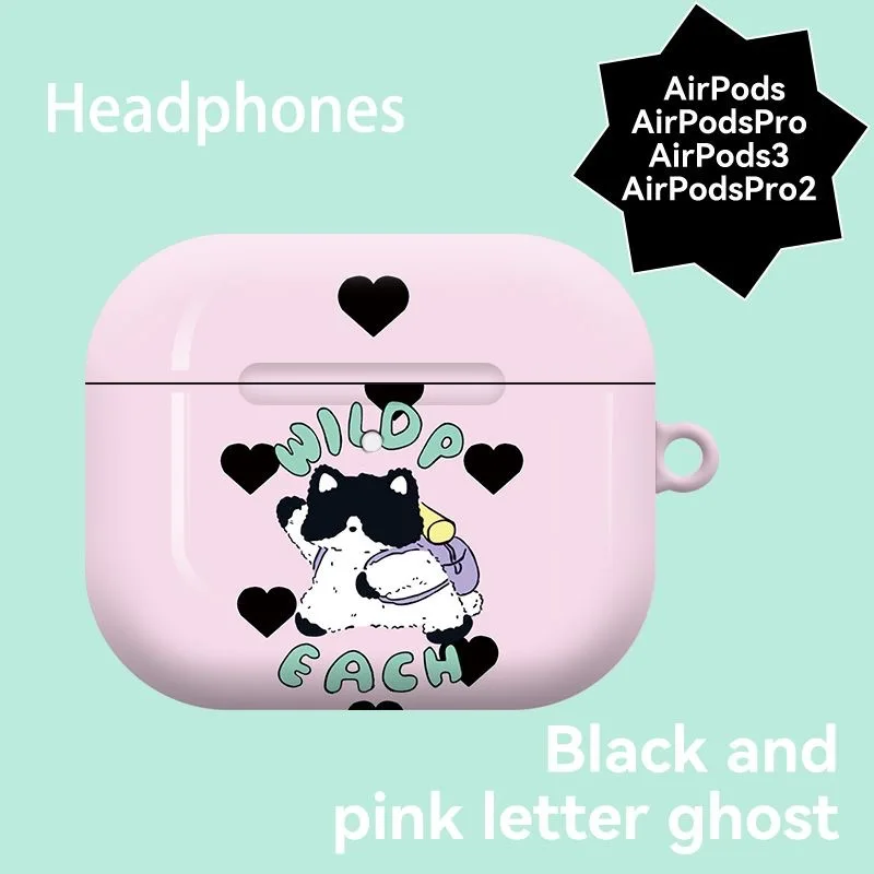 

Ins Pink Girl Heart Backpack Cat Cartoon Graffiti Pendant Shockproof Protective Case Cover for AirPods 1 2 3 AirPods Pro Pro 2