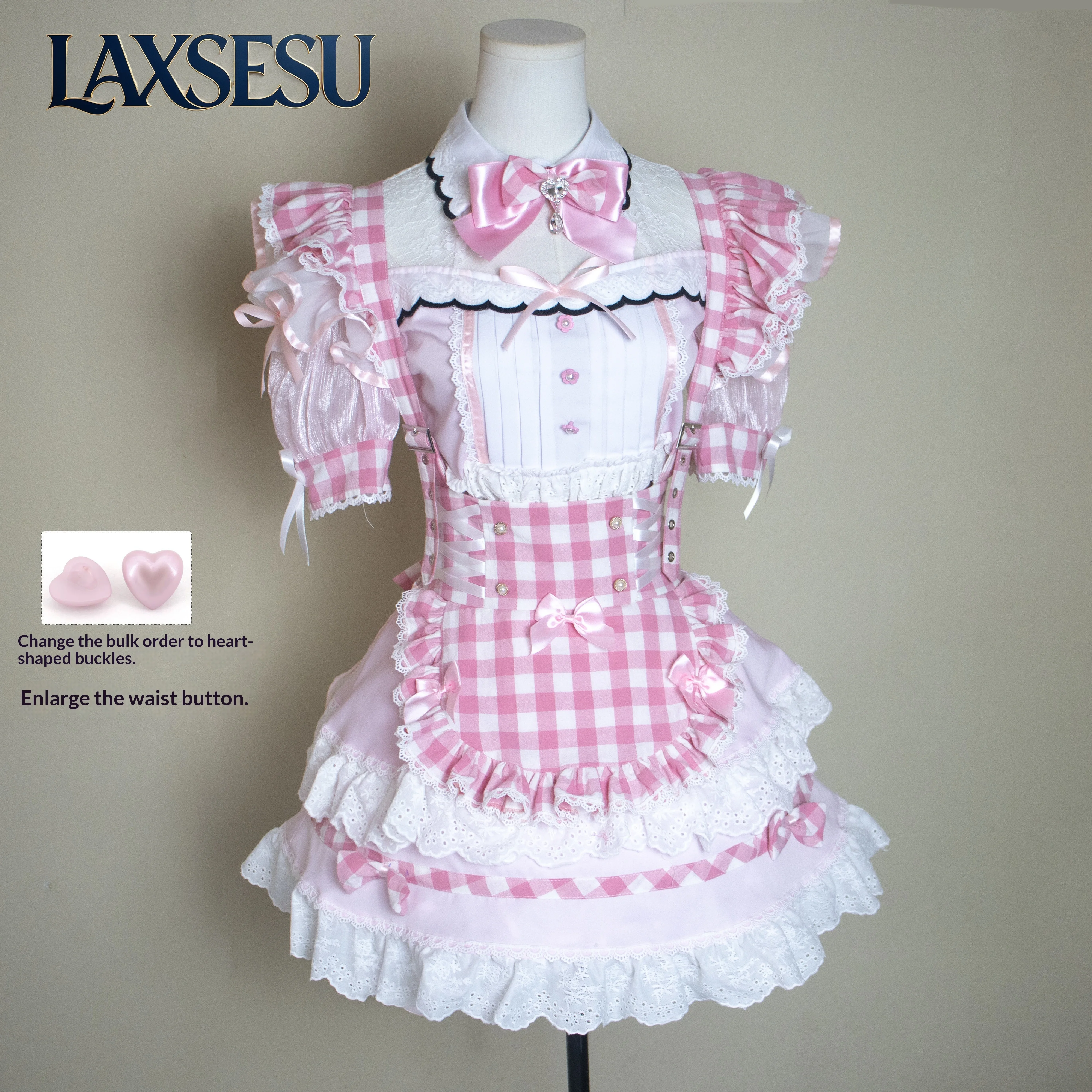 Japanese Summer 2026 New Cosplay Suit Sweet and Cute Girl Lolita Set Sweet Bow Short Sleeved Top Skirt Sets for Women