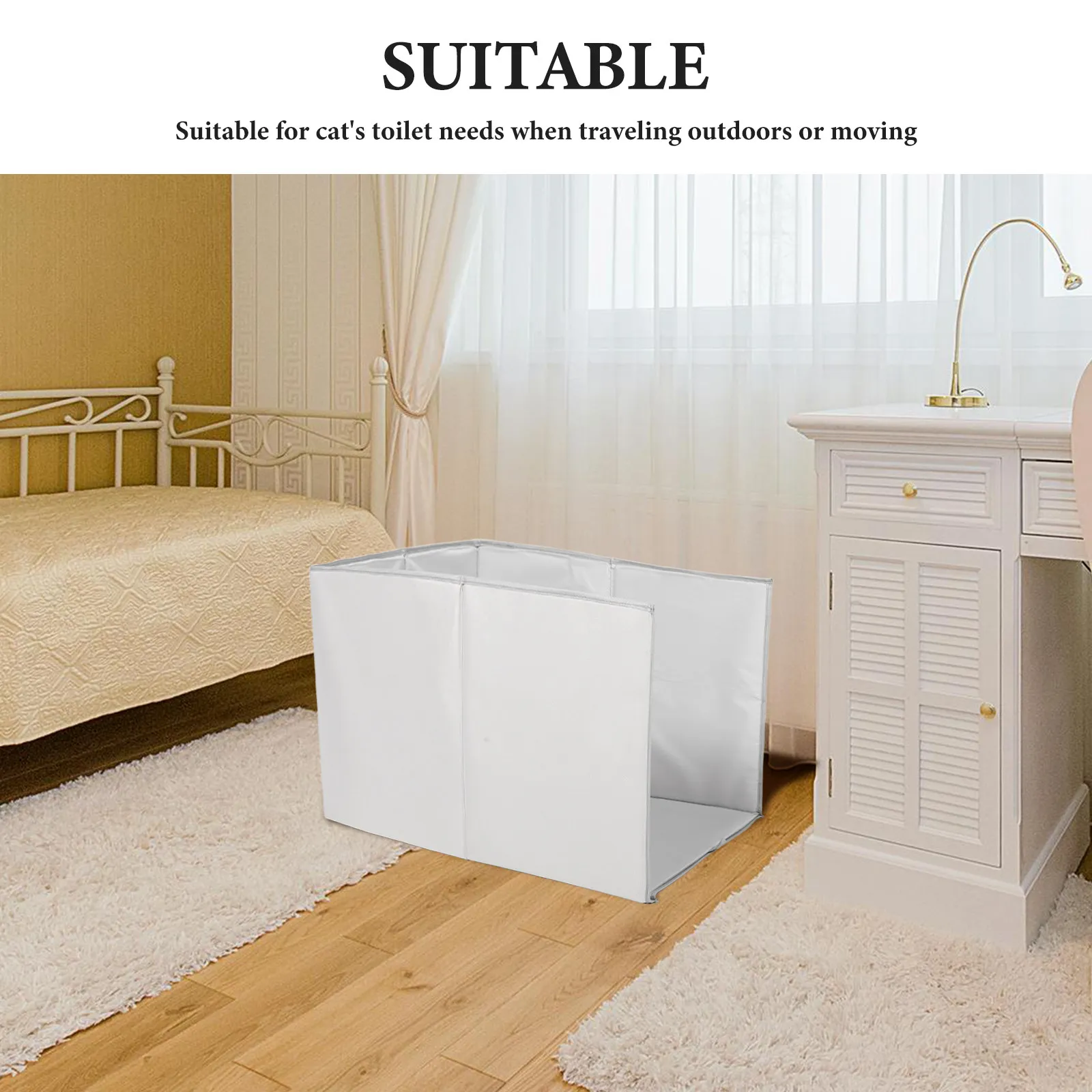 

1pcs 24.37''X16.9'' Portable Foldable Waterproof Splash Guard For Enclosed Litter Box Privacy Protection Litter Box