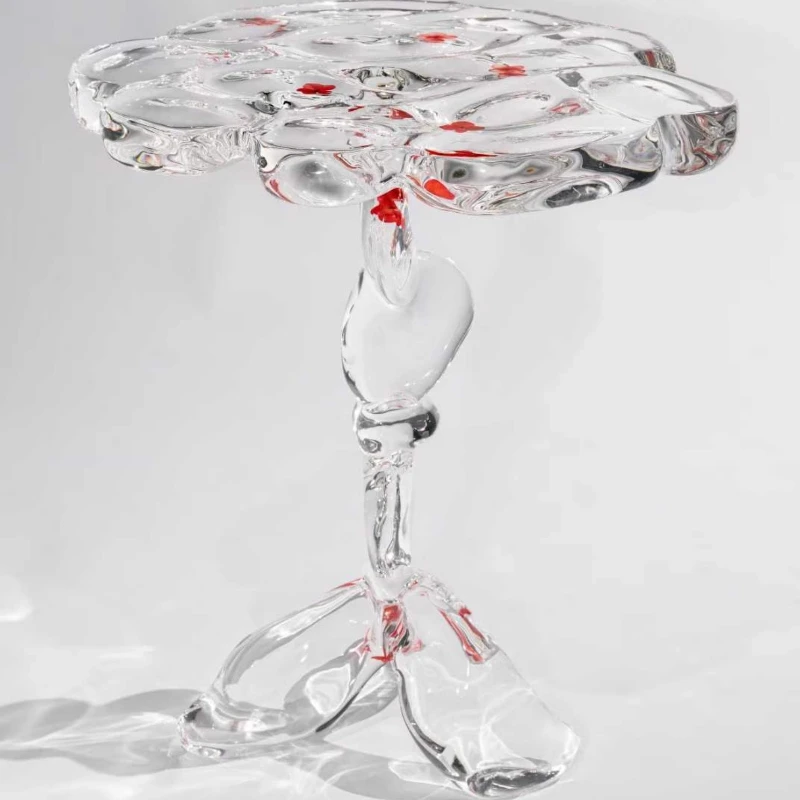 

Transparent round coffee table Living room Home lobby Sales office Crystal special-shaped resin tea table Villa model room