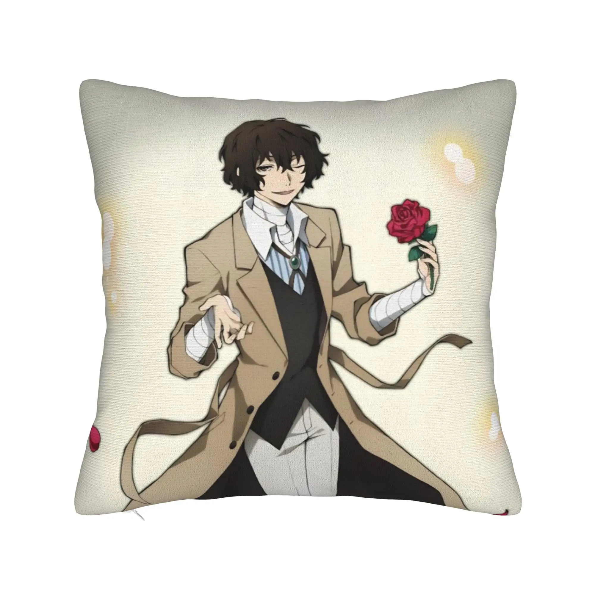 Dazai Bungo Stray Dogs Pillowcase Soft Polyester Cushion Cover Decoration  Pillow Case Cover Car Square 40*40cm