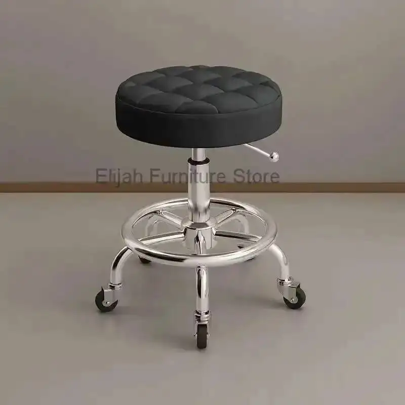 

Barbers Portable Wheels Simple Chair Hydraulic Aesthetic Rotating Hairdressing Chair Stylist Coiffeur Stuhl Furniture MQ50BC