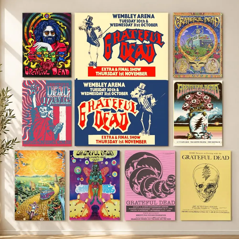 band Grateful Dead Poster HD Poster Printing Self Adhesive Poster for Living Room Bedrooms Home Decor Gift