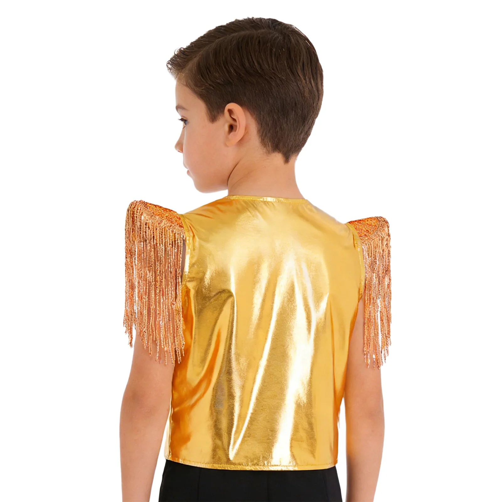 سترة رقص للأطفال مزينة بالترتر، زي أداء للرقص الحديث والهيب هوب في الشوارع والحفلات، سترة ترتر للرقص للأولاد والبنات، مناسبة للمسرح والكرنفالات