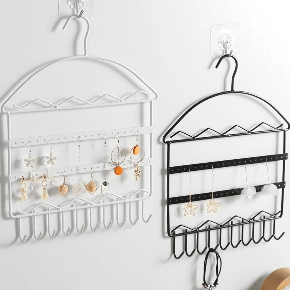 

Earring Storage Display Stand Jewelry Organizer Necklace Hook Tower Iron Material Durable Smooth Surface Vintage Accessories