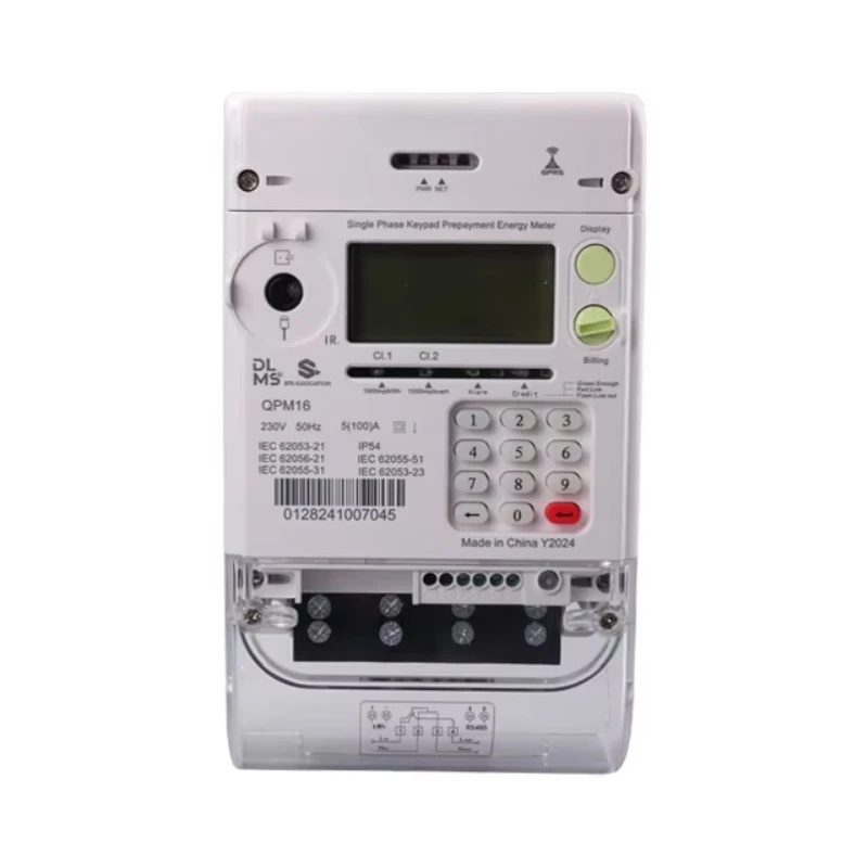 

QPM16 Single Phase Two Wire Keypad Prepayment Energy Meter with GPRS Vending System Digital LCD Display 230V Waterproof