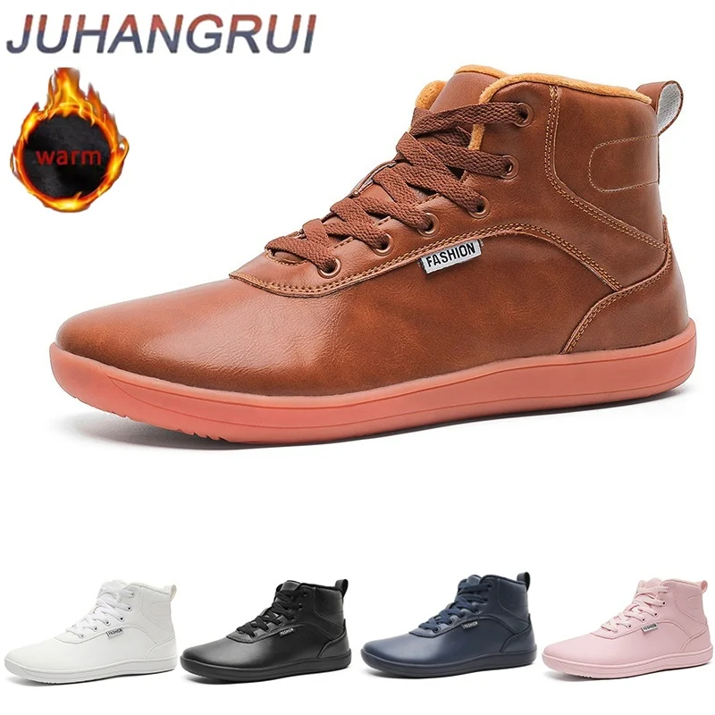 

Winter Unisex Wide Toe Box High-Top Snow Boots Thermal Plush Lined Non-Slip Couple Comfortable Outdoor Sneakers Winter Warm Shoe
