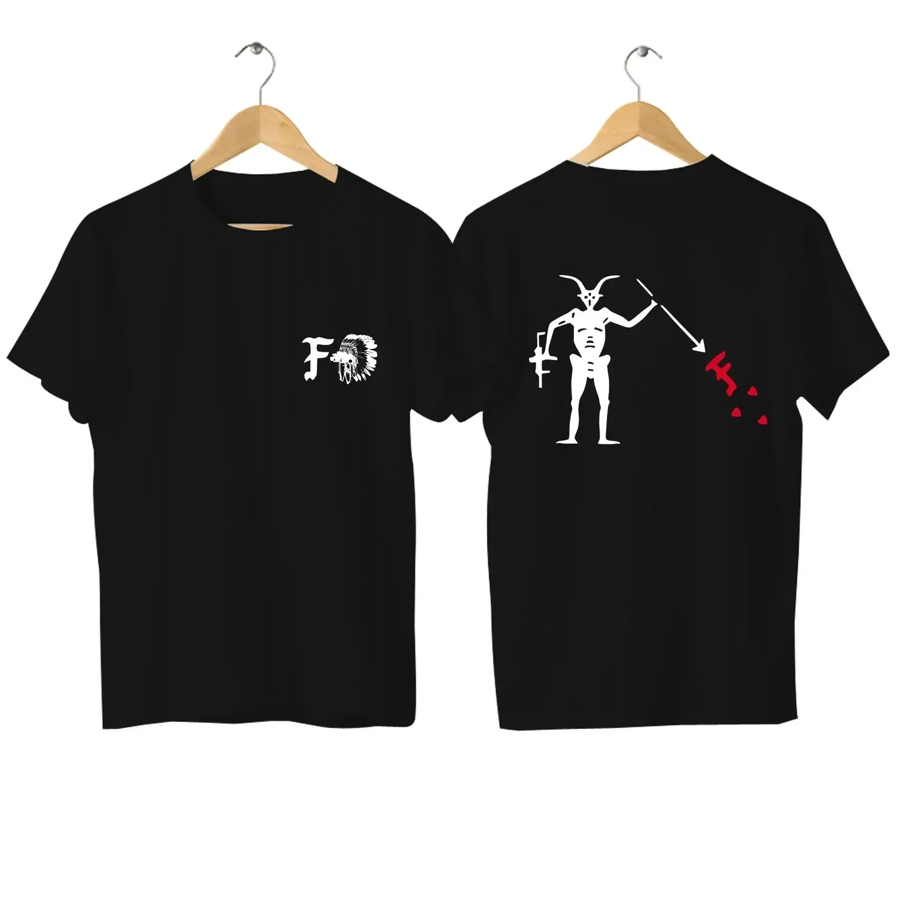 Camiseta con cuello redondo para hombre, ropa de verano con diseño de esqueleto de muerte, Satán