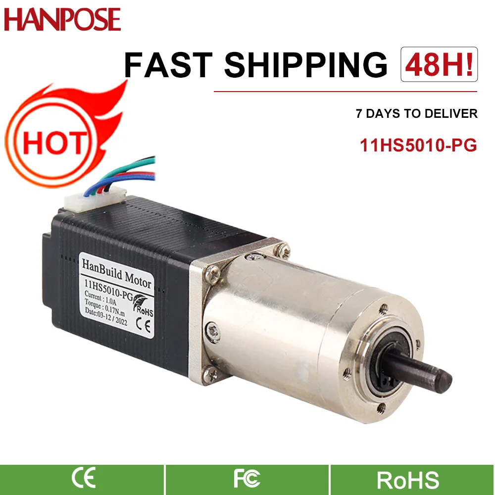 hanpose NEMA11 Gear Stepper Motor 11HS5010-PG Ratio 5.18-1 14-1 27-1 Planetary Gearbox motor for advertising instrument