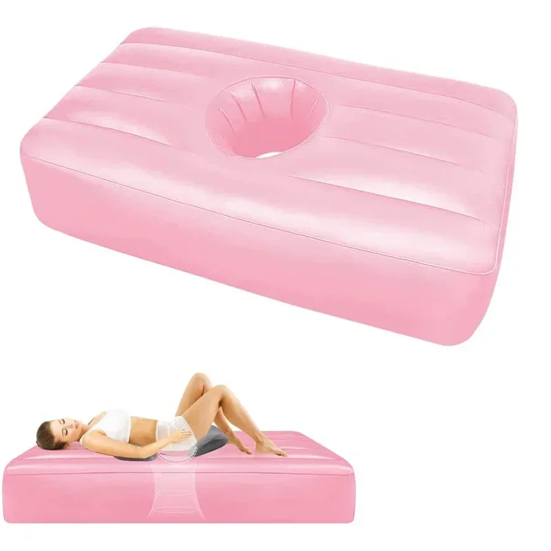 Inflatable Air Mattress Sleeping Pad BBL Bed with Hole Butt Post Surgery Recovery Portable Camping Tent Air Cushion Picnic Mat