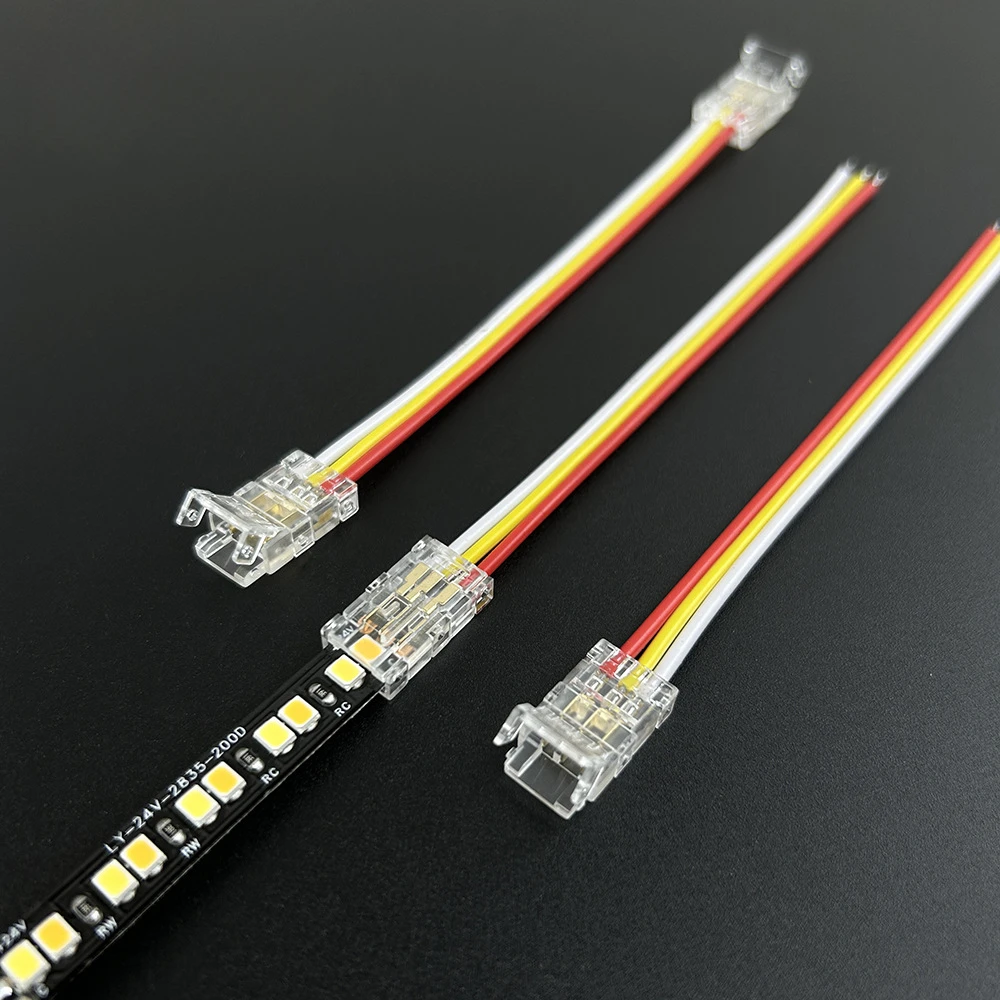 Crystal Buckle Smd Cob Led Connector 8mm 10mm 3 Pin 3 Way Corner Led Strip Light Connector
