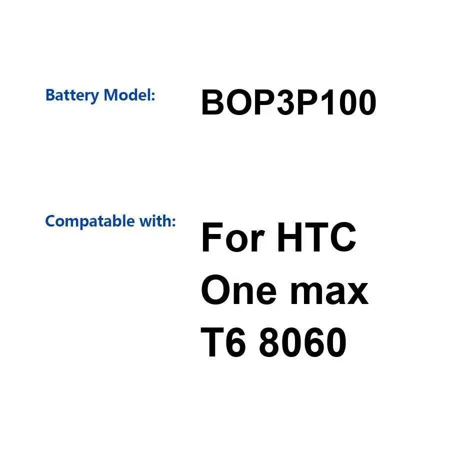 

Надежный сменный аккумулятор мобильного телефона для HTC One Max T6 8060 3300 мАч BOP3P100