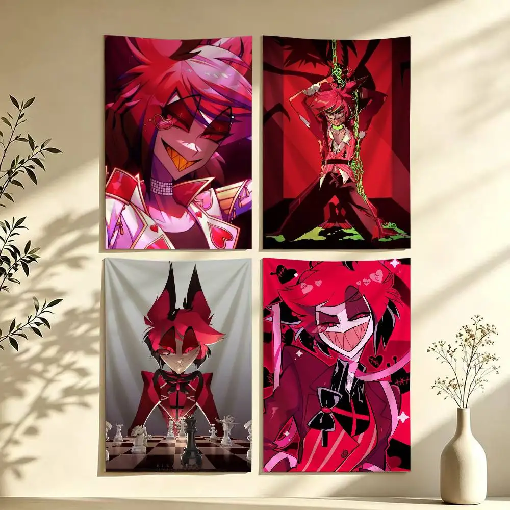 Alastor H-Hazbin H-Hotel Flag Digital Printing Banner for Garage Wall Out Door Decoration