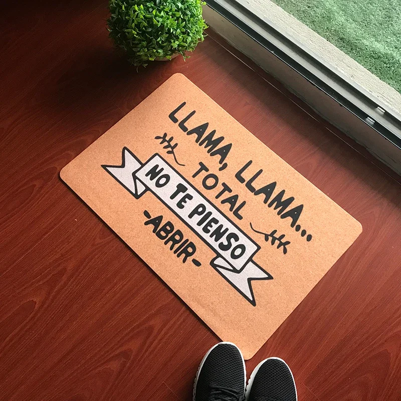 Anti-Slip Funny Spanish Doormat LLAMA LLAMA TOTAL NO TE PIENSO ABRIR Custom Welcome Mat Floor Bedroom Doormats