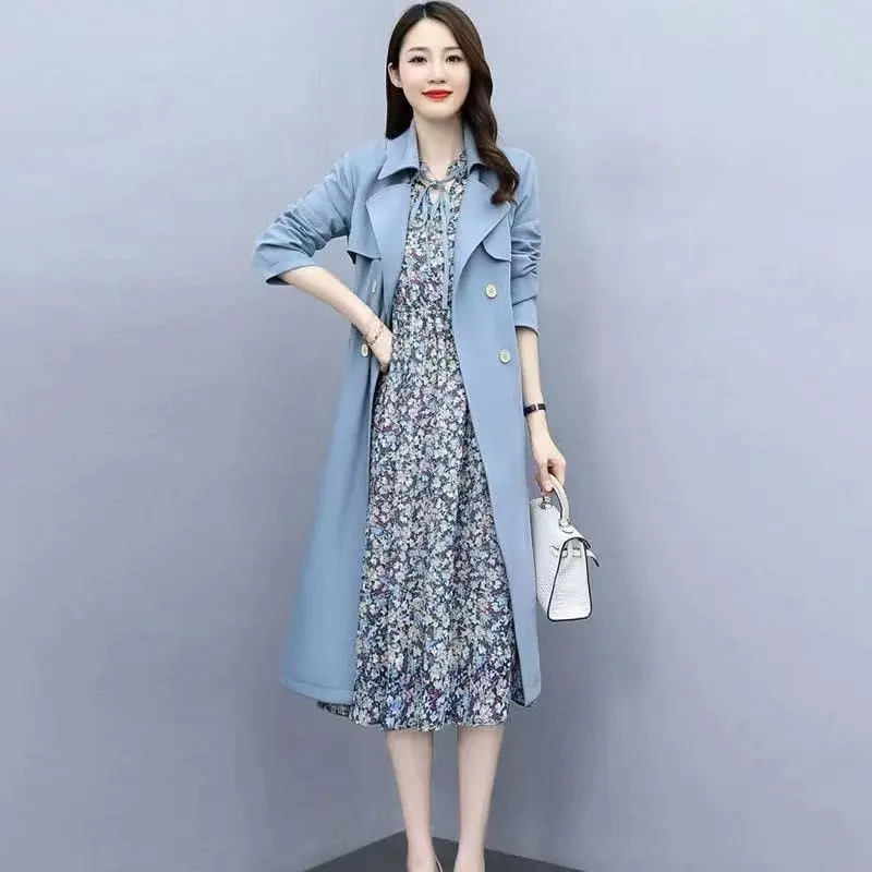 2023 Summer New Women\'s Dress Fashionable Age Reducing Slim Fit Skirt Fragmented Flower Dress Two Piece Fashion Set