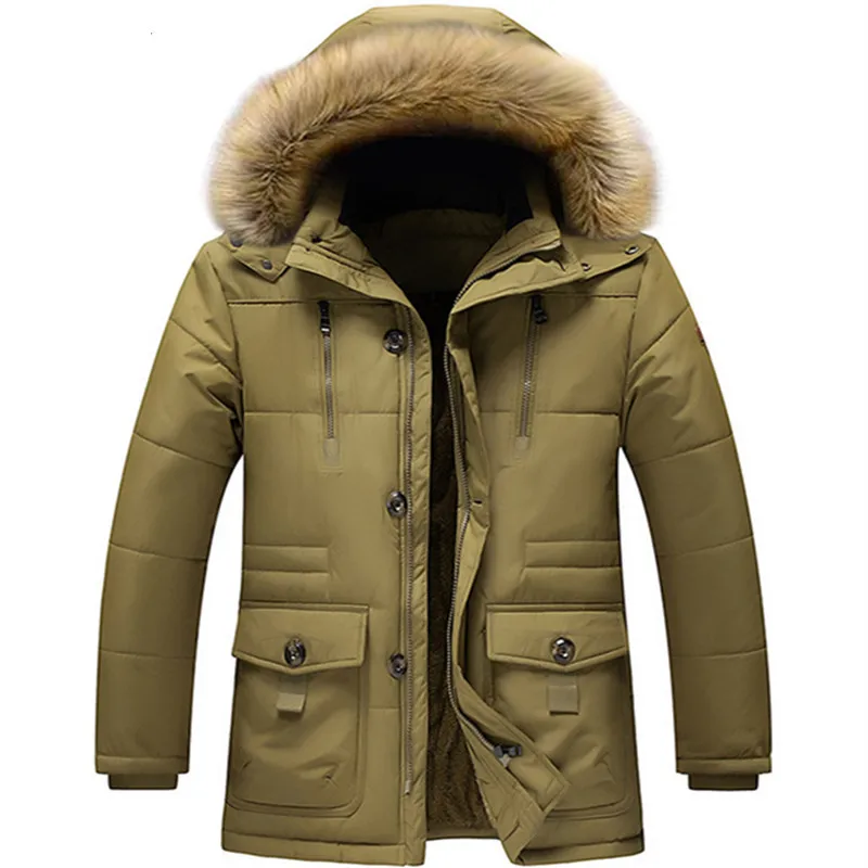 Abrigo con capucha de estilo ruso para hombre, Parkas gruesas y cálidas de gran tamaño, ropa de abrigo a prueba de viento, chaquetas de invierno,