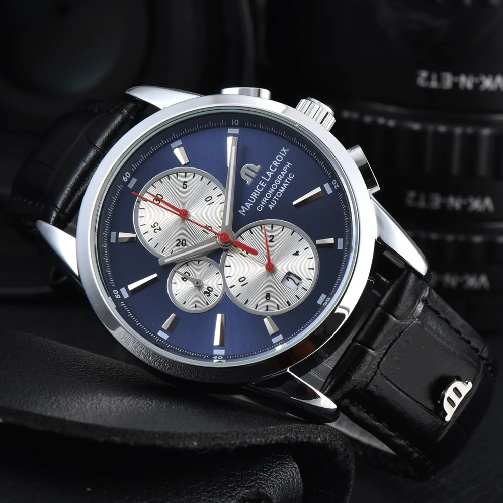 Modische TOP-Armbanduhren der Marke Maurice Lacroix für Herren, Multifunktions-Chronograph, Business-Sport, AAA-Herrenuhren