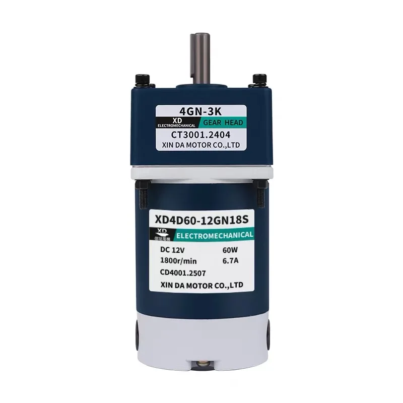 60W 12V24V 220v DC Gear Reducer Motor  Electric High Torque Micro Motor Gear Slow Speed Regulation Gear Motor without brakes