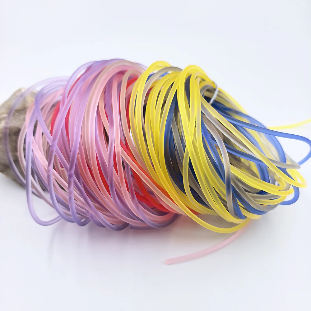 1Meters 2MM Clear Rainbow Candy Silicone Rubber Rope DIY Handmade Jewelry Making Beaded Necklace Accessories String Material