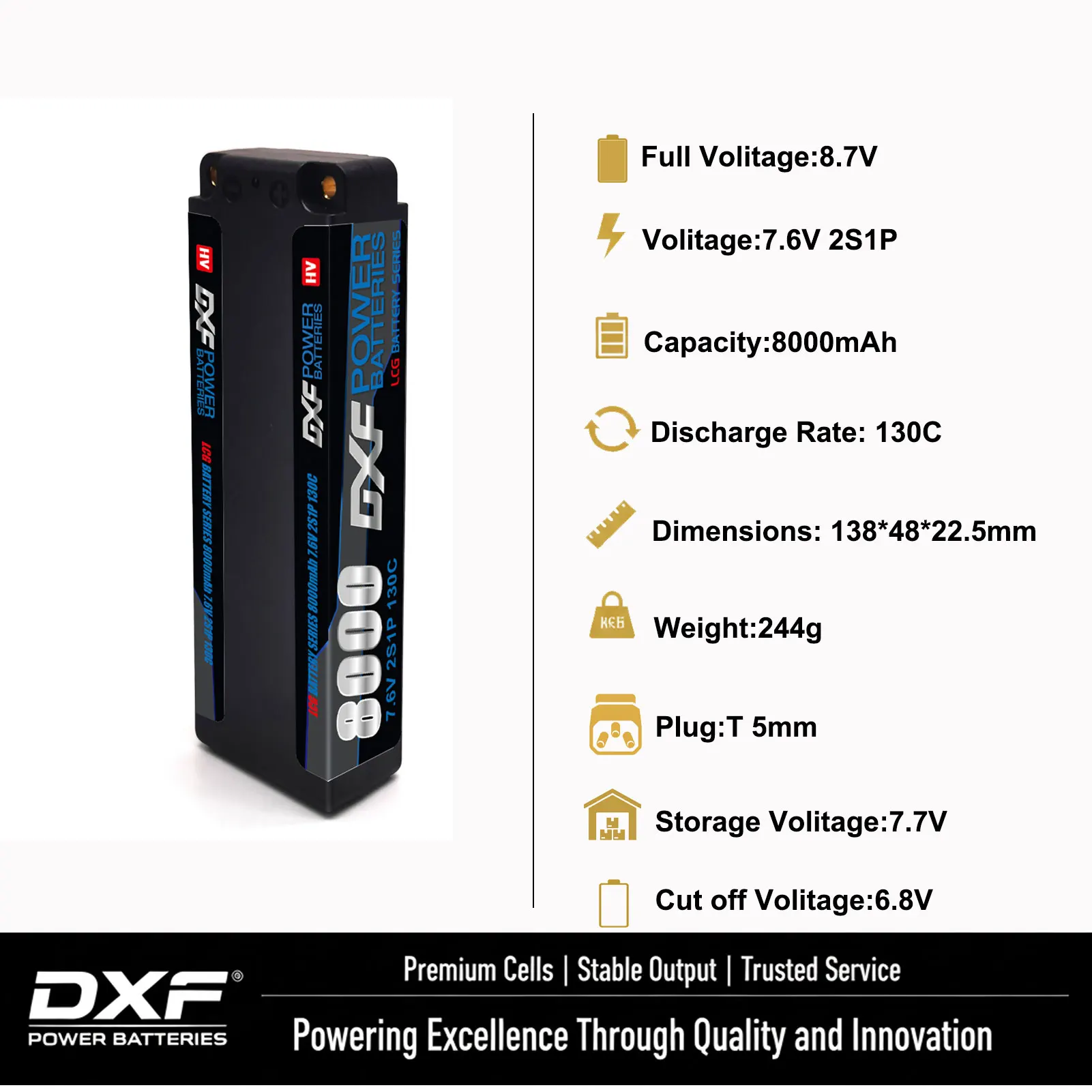 DXF Battery 2S 3S 4S lipo 7.4V 11.1V 14.8V 8000mAh 110C 5mm 9200mAh 1550mAh HardCase For Car Helicopter Quadcopter Truck Boat