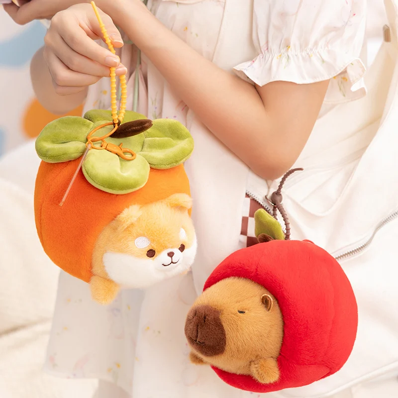 

Cartoon Capybara Pendant Plush Toy Doll Bag Hanging Ornament Cute Dog Pig Keychain Doll Desktop Doll Ornament Car Pendant