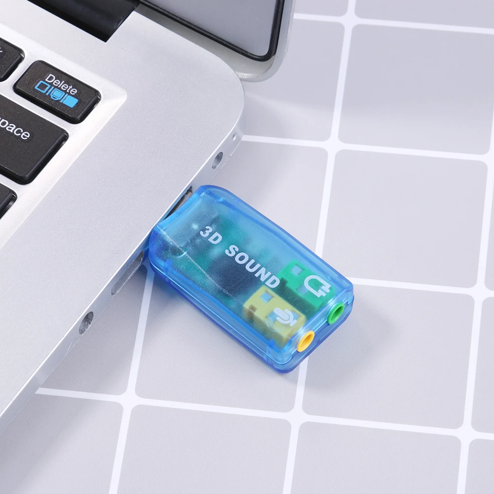 Mini USB Bên Ngoài Để Mic 3.5Mm Cắm Tai Nghe Stereo Tai Nghe 3D Card Âm Thanh Âm Thanh Micro Adapter Loa Cho Giao Diện laptop