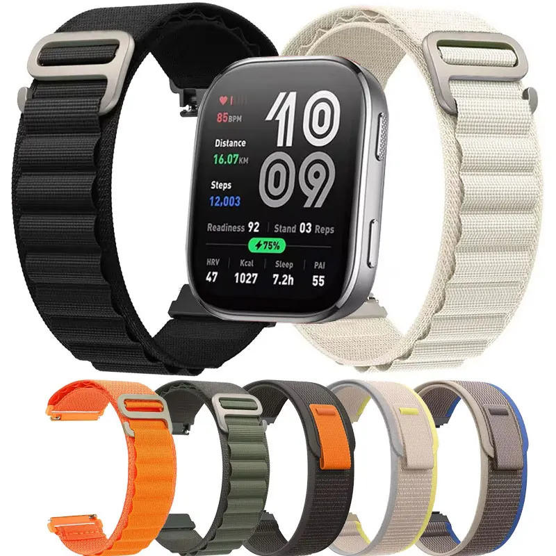 حزام من النايلون لساعة Amazfit Bip 6 5 Bip6 الذكية سريعة 22 مم Apline سوار معصم رياضي قابل للتنفس لملحقات Amazfit Bip6