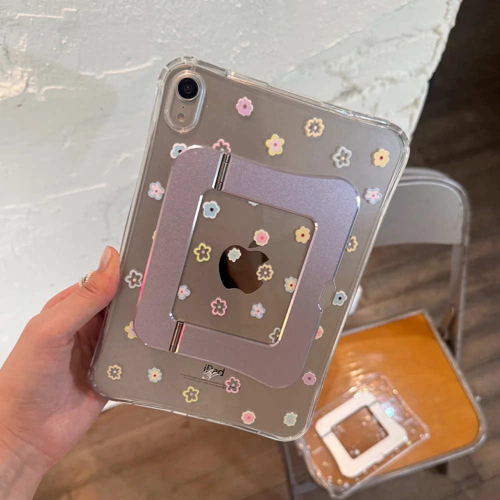 Big White Polka Dot Stand Cover For iPad Pro 13 11th M5 M4 12.9 A16 11 12th Air 5 7 8 M2 M3 Mini Tablet Clear Shockproof Case