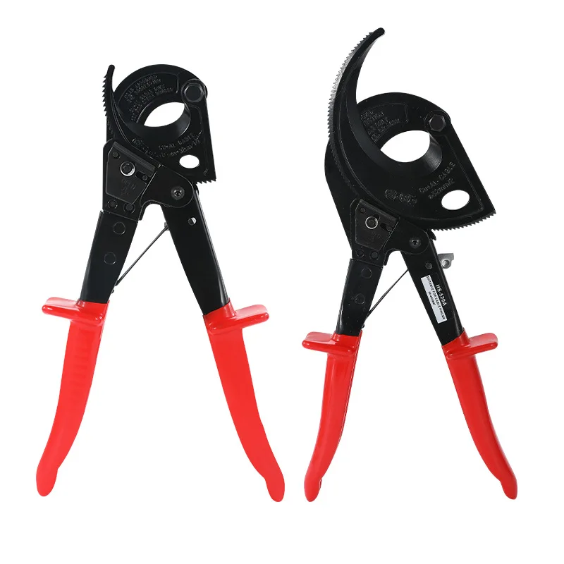 HS-325A Ratchet-Type Cable Cutter Nickel-Chromium Alloy Steel Red/Black Labor-Saving Tool For Copper And Aluminum Cables