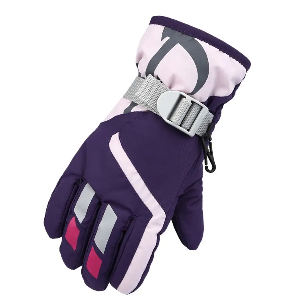 Cute Windproof Children Ski Gloves Waterproof Thicken Warm Mitten Non-slip Kid Gloves Ski
