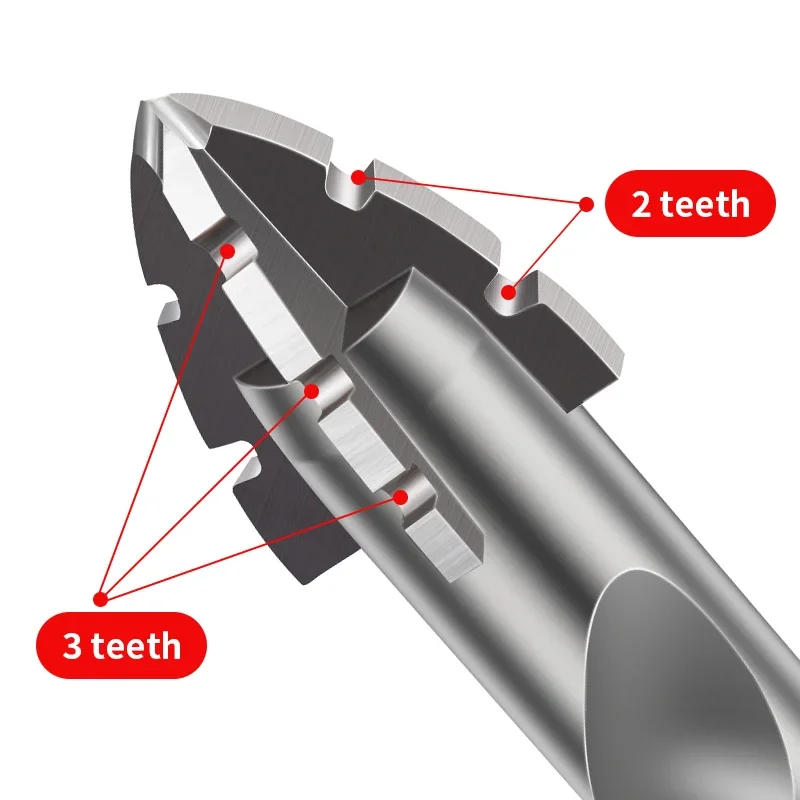 HUHAO 1/3/5/10 個四刃鋸歯状偏心ドリルビットセットスキュー頭高硬度六角コンクリート特殊 CNC ドリルビット