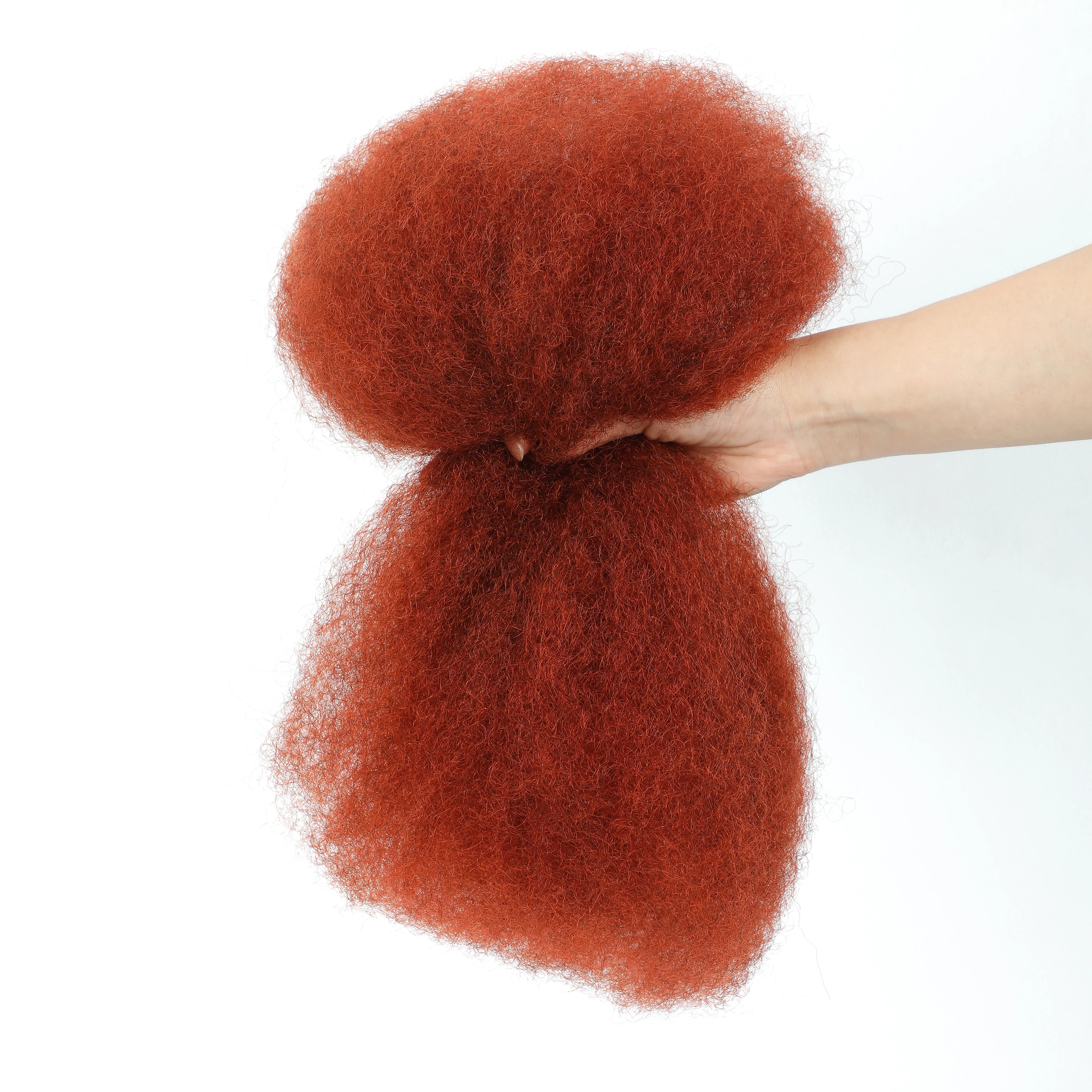 Estensioni dei capelli umani sfusi afro crespi per intrecciare lo styling Colore naturale nero/marrone/rosso leggero per le donne da indossare tutti i giorni