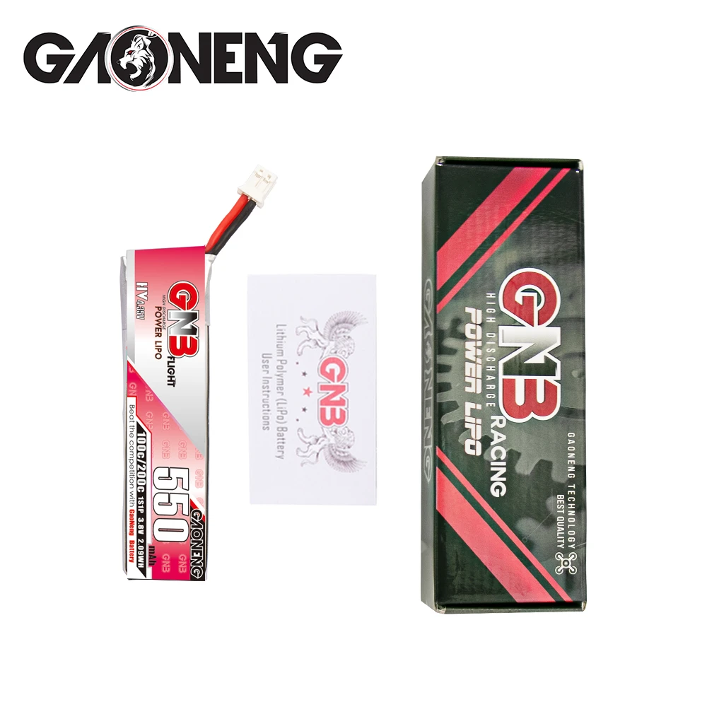 3-9pcs GNB 550mAh 1S 3.8V 100C LIHV RC Small Airplane FPV Model Lithium Battery PH2.0 Plug