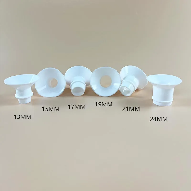 White Silicone Breast Pump Flange Inserts 13/15/17/19/21/24mm Wearable Breastpump Cup Flange Component for Multiple Brands