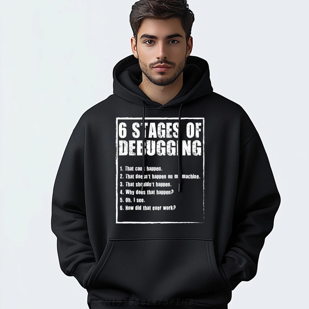 6 Stages of Debugging Bug Computer Programmer Coding 3XL Men Clothing Spring Men's Shirt Normal