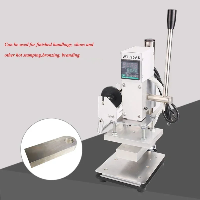 Nouvelle Machine de bronzage manuelle, Machine de presse de logo d'estampage de gaufrage de cuir, de papier et de bois avec Machine d'estampage à chaud CE WT-90
