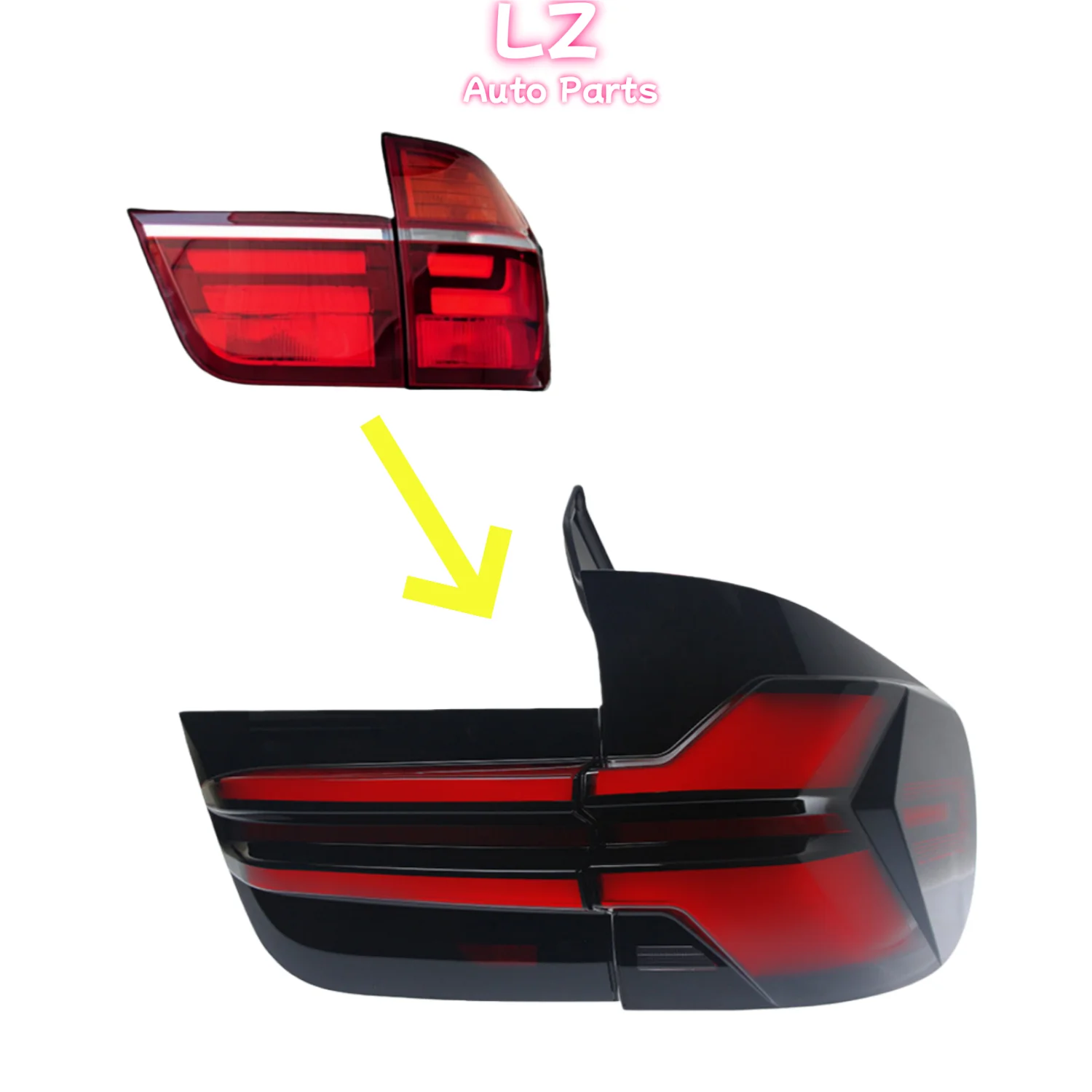 

Подходит для BMW X5 Taillight 2007-2013 BMW E70 Модифицированный задний фонарь Обновление типа X5 G05 Светодиодный стоп-сигнал Версия ЕС plug and play