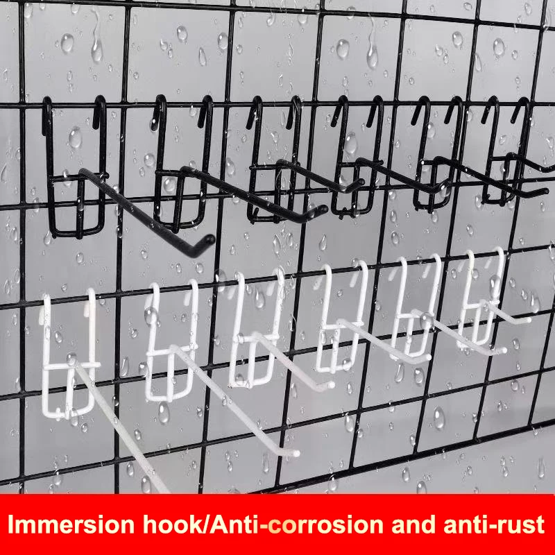 10Pcs 3.3mm Thick Iron Wire Grid Hooks, 5/10/15/20cm Size, Suitable for Supermarket Wire Mesh Panel