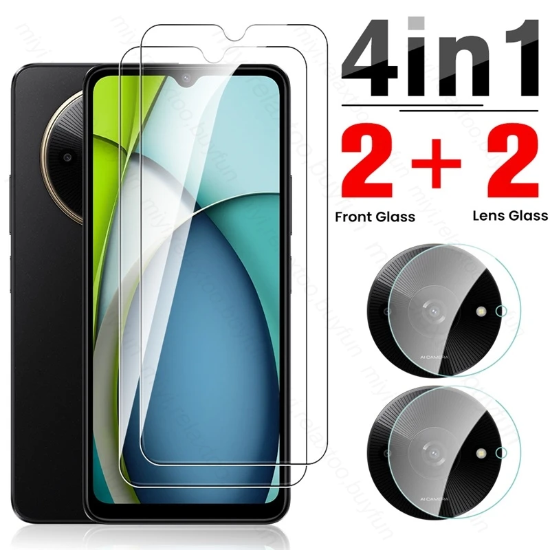 Protector de pantalla de lente de cámara 4 en 1 para Xiaomi Redmi A3x A3 4G, cristal protector Redmy Readmi RedmA3x RedmiA3 4G 2024, vidrio templado