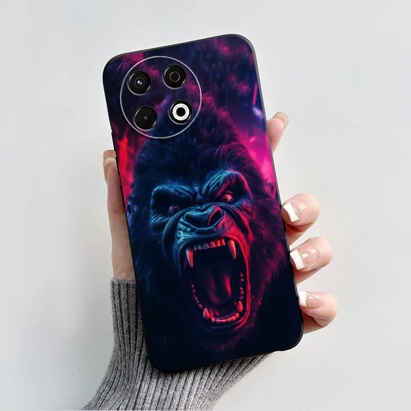 حافظة لهاتف Tecno Spark 30 Pro باللون الأسود أسطورة Wukong حافظات هاتف مطلية لهاتف Tecno Spark 30Pro 4G KL7 غطاء خلفي ناعم ونحيف من البولي يوريثان Fundas #2