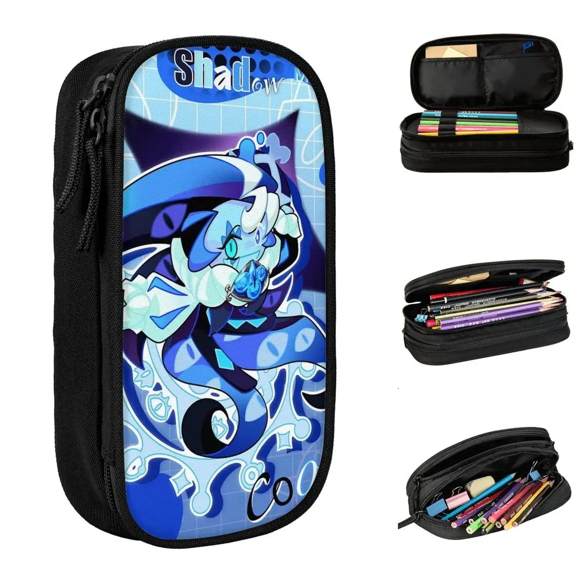 Shadow Milk Cookie Pencil Cases Cookie Run Kingdom Pen Box Bag Student Big Capacity Students School Cosmetic Pencilcases
