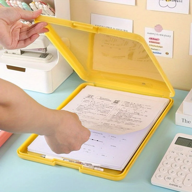 Pengatur Folder Plastik A4, Alas Tulis Multifungsi untuk Dokumen Ujian, Skor Musik, Kantor, Ideal untuk Pelajar dan Profesional.