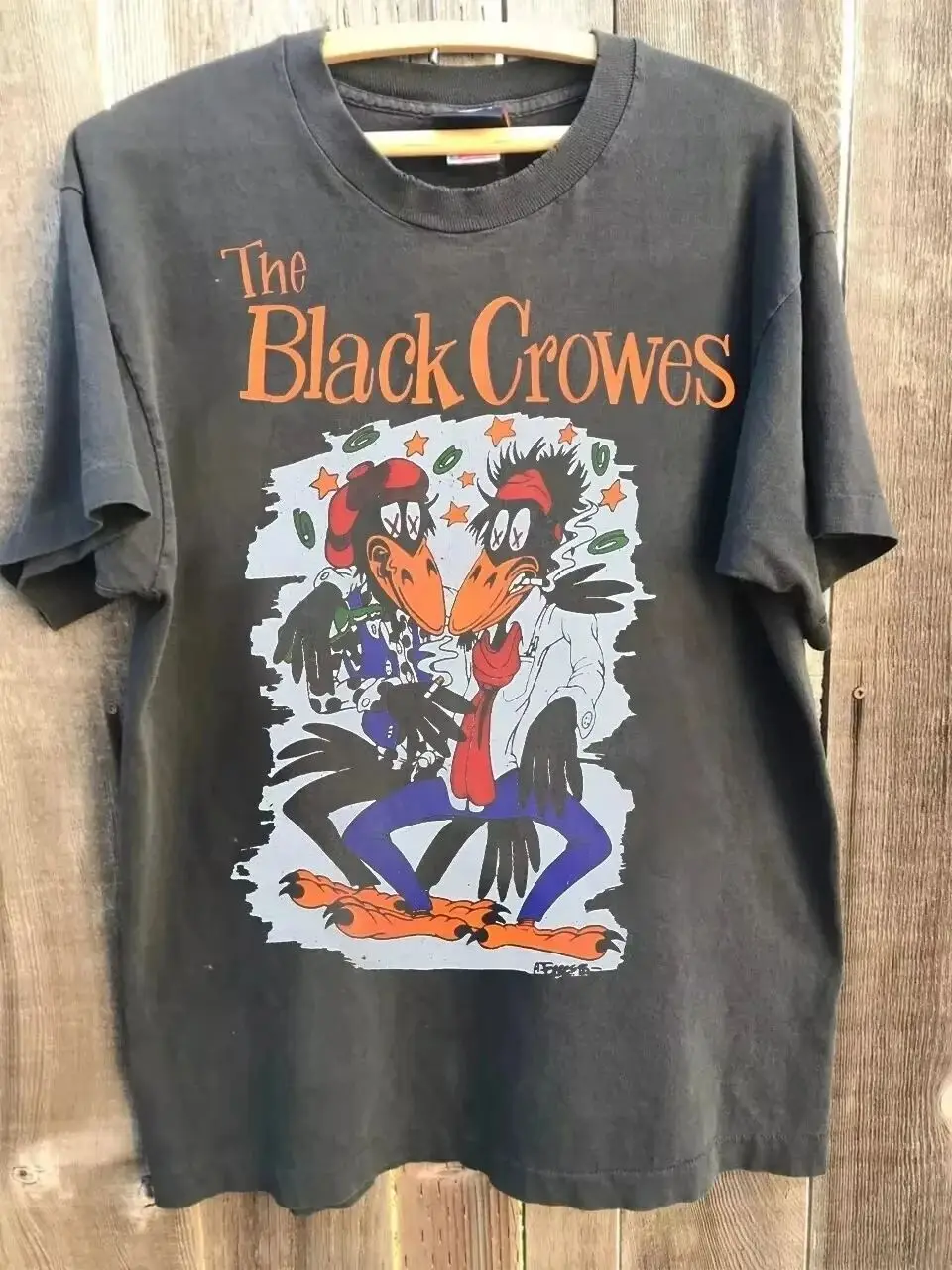 Rock Vintage Tops Summer Rare 90s The Black Crowes Band Tops Goth Punk High Street T Shirt Casual Loose Print Streetwear Unisex